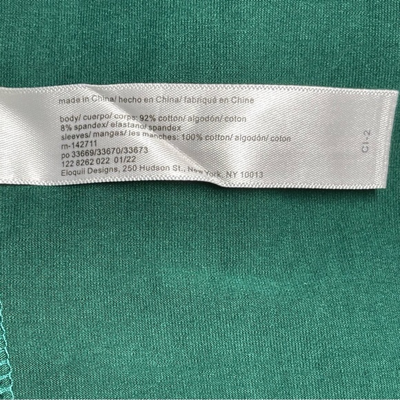 NWOT Eloquii Eden Off Shoulder LS Stretch Cotton Sheath Dress in Green Sz 24 - Picture 7 of 9